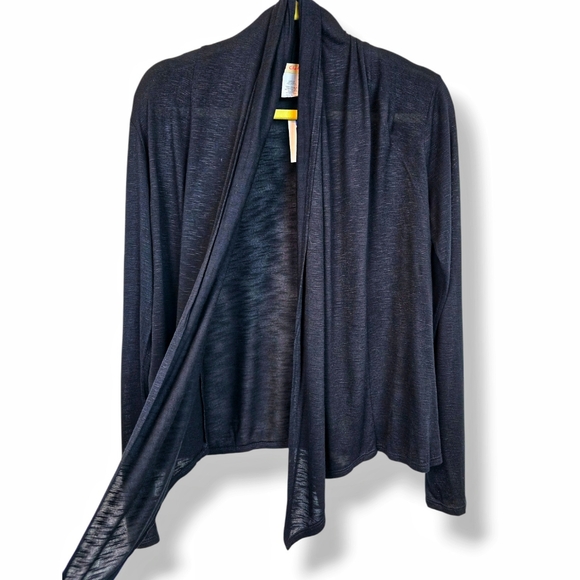 ONE CLOTHING Black Slub Knit Open Front Cardigan NEW! Women's Size Large - Picture 1 of 6